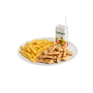 Diced Chicken Strips with Fries and Juice