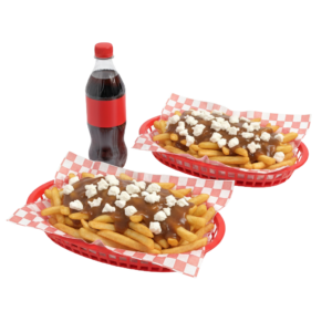 2 Large Speciality Poutines with 591ml pop